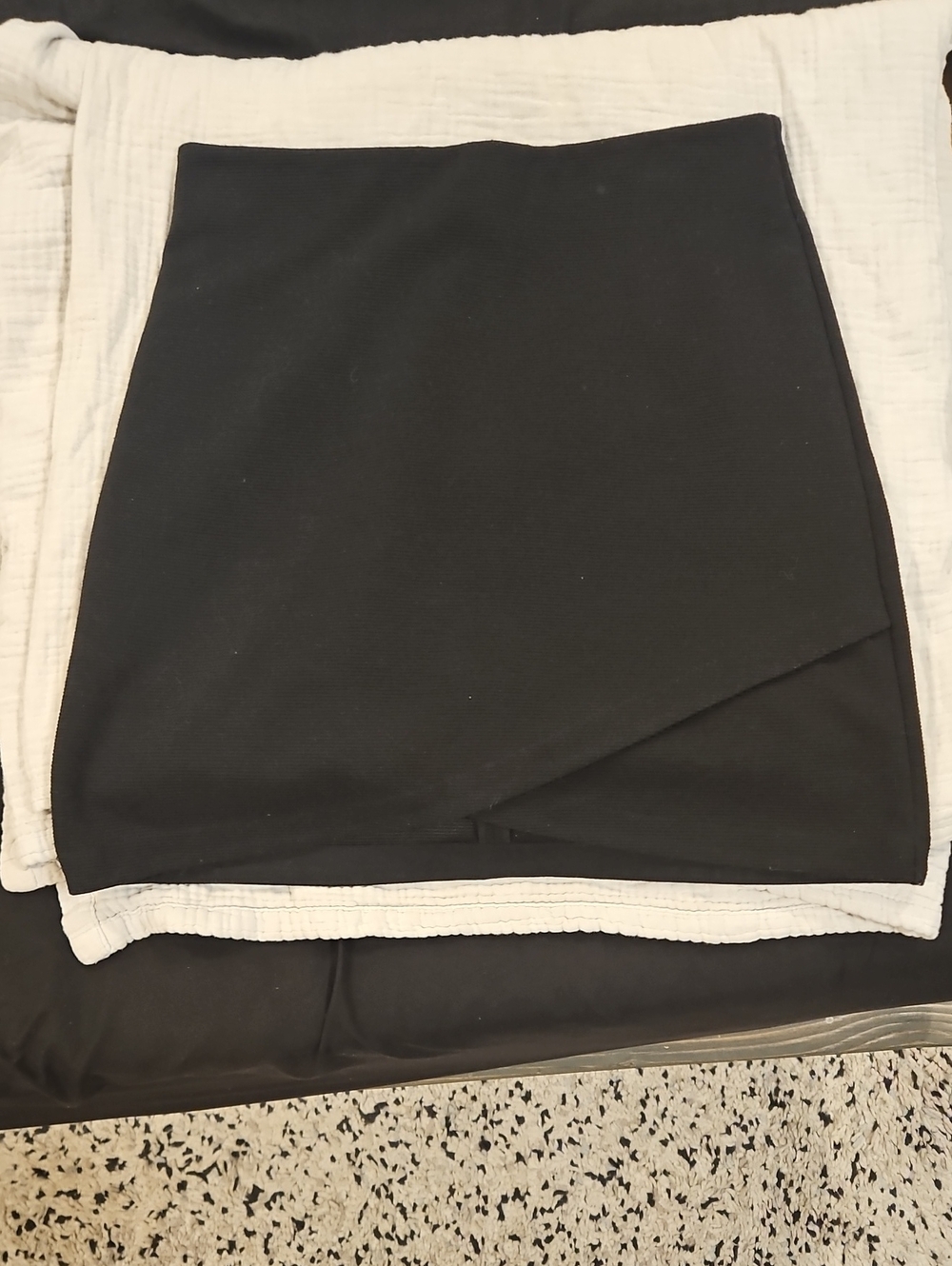 LOFT Black Asymmetric Hem Mini Skirt